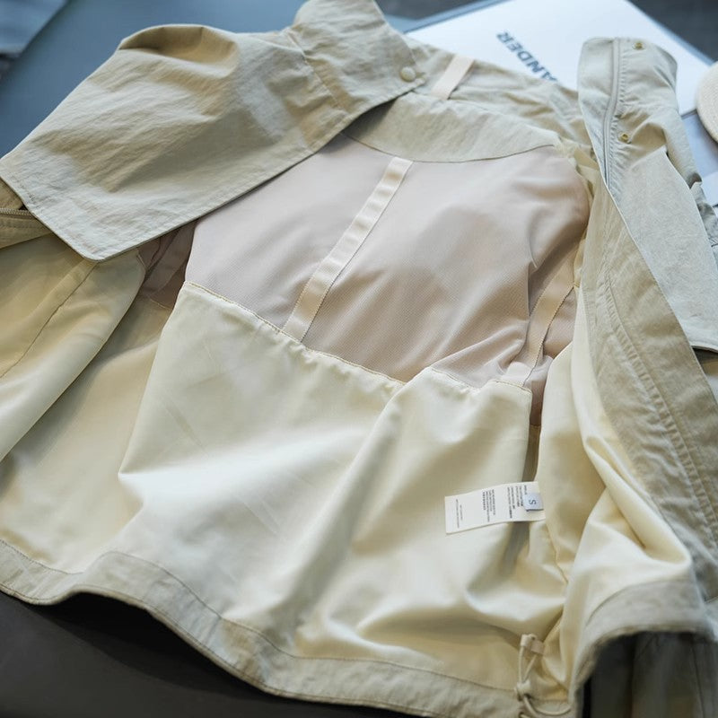 Women's Stylish Transitional Jacket with High Collar and Practical Pockets Mune Fashion