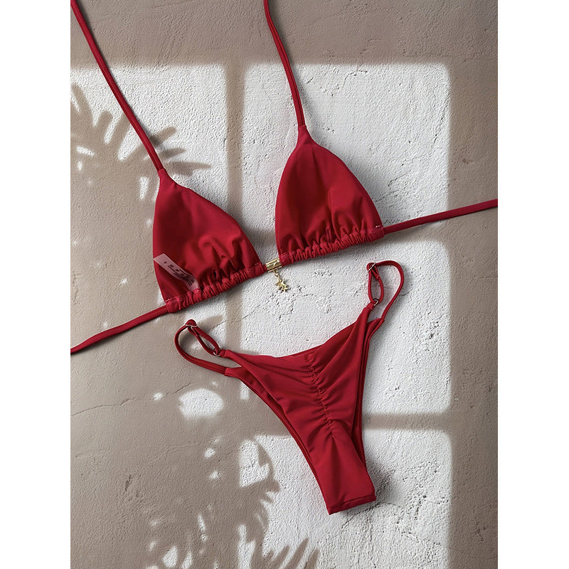 Women's Triangle Bikini Set with Adjustable Straps and Seamless Design Mune Fashion