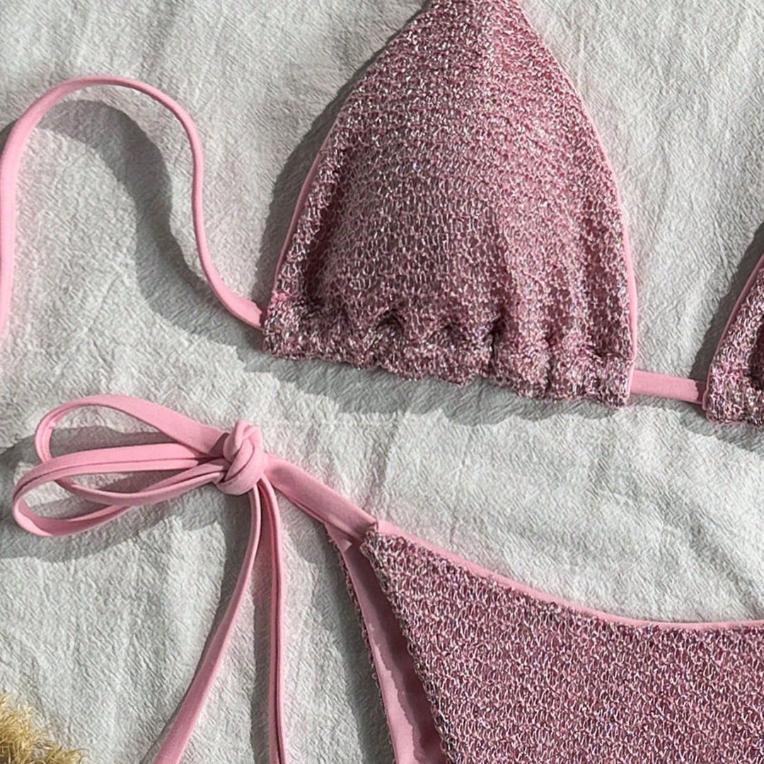 Women's Triangle Bikini with Sparkling Accents Mune Fashion