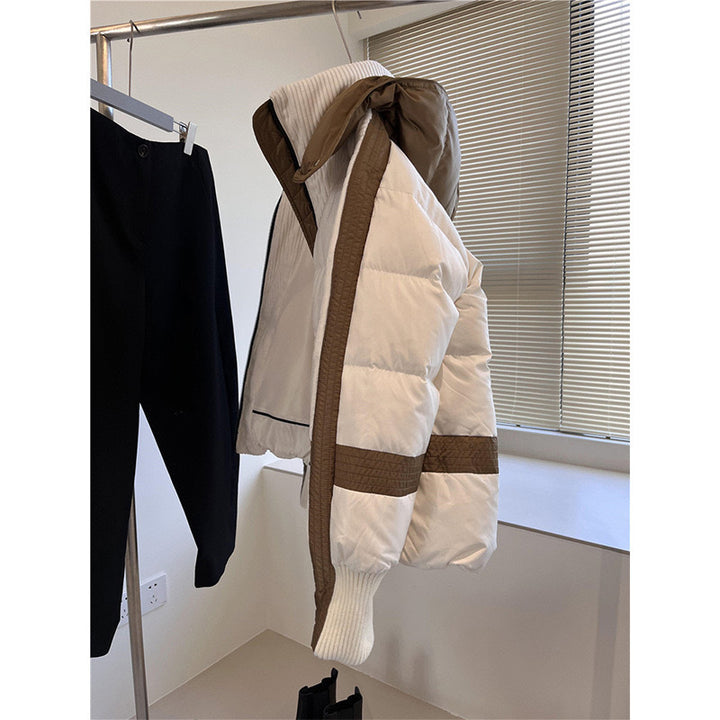Women Urban Quilted Coat with High Collar Mune Fashion