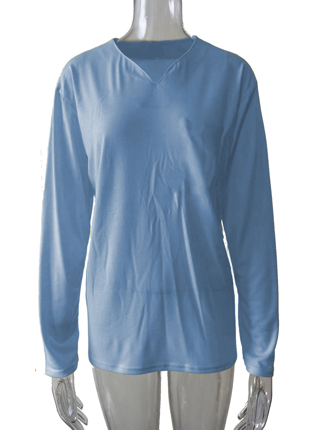 Women nan legeres Long-sleeve shirt with V-notch neckline, chest pocket, and relaxed oversized fit Mune Fashion