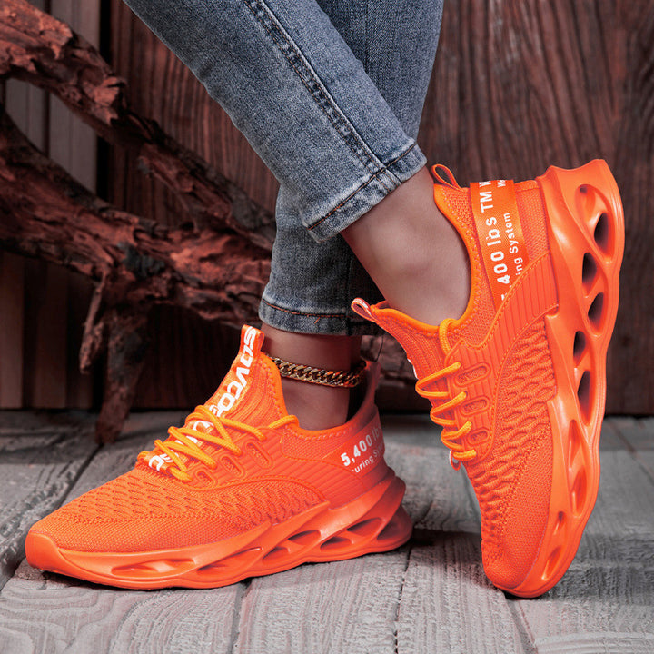 Ladies Air Cushion Sneakers with Transparent Air Sole and Knitted Upper Mune Fashion