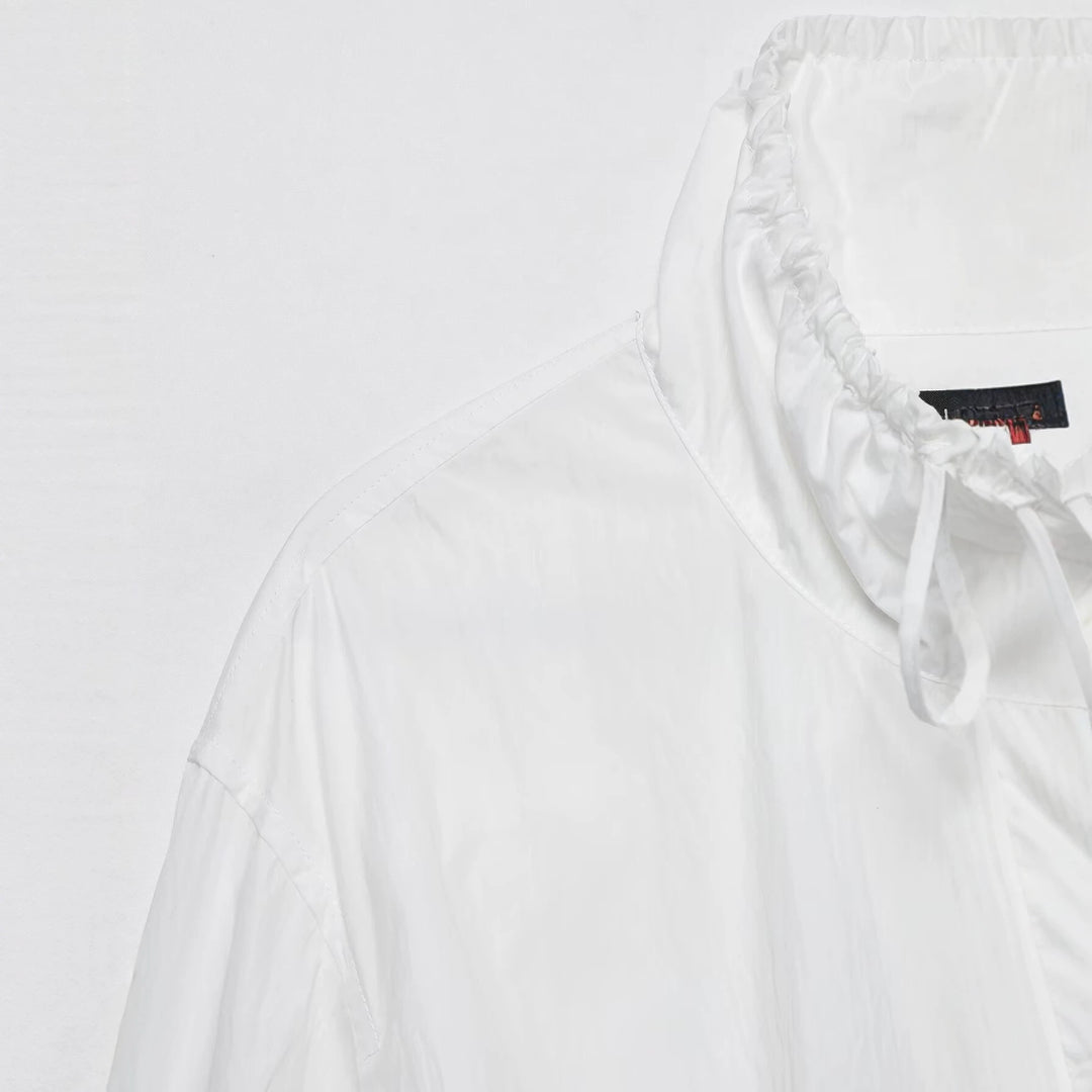 Women Ultralight Cropped Anorak with drawstring waist, balloon sleeves and high stand-up collar Drune