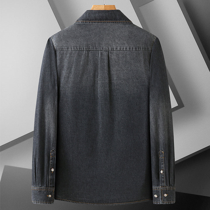 Men's denim shirt with chest flap pockets and Kent collar Mune Fashion