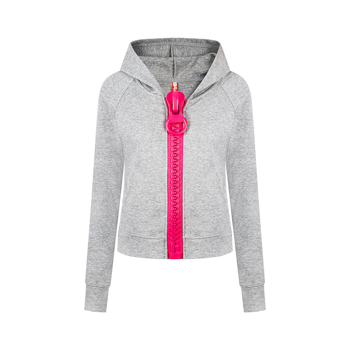 Women’s hooded sweatshirt jacket with oversized zipper and relaxed fit Mune Fashion