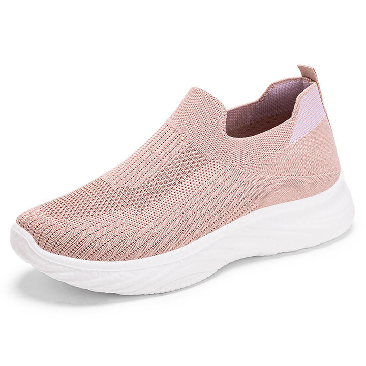 Women's seamless knit slip-on comfort walker with sock-like shaft, reactive memory footbed insert, and flexible EVA lightweight sole Mune Fashion