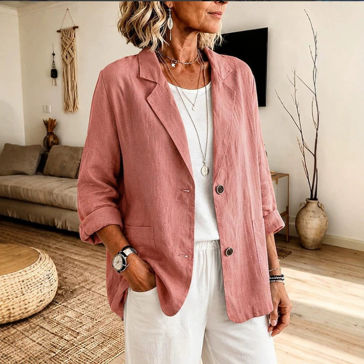 Ladies Lightweight and Elegant Linen Jacket Mune Fashion