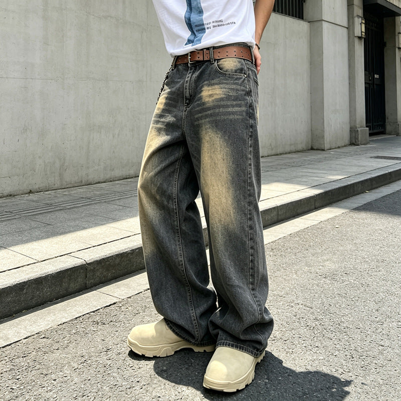 Men Comfortable Wide Cut Jeans Mune Fashion