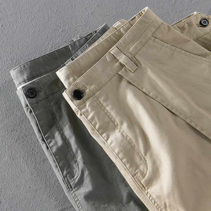 Men's tapered cargo pants with pleats and adjustable ankle straps Mune Fashion