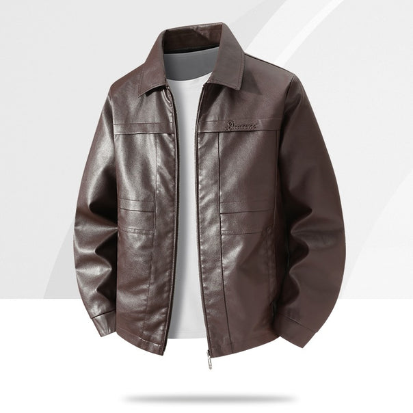 Men's High-Quality Faux Leather Jacket with Classic Cut Mune Fashion