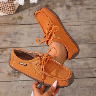 Women's Canvas Moccasin Slipper with Lacing and Padded Comfort Sole Mune Fashion