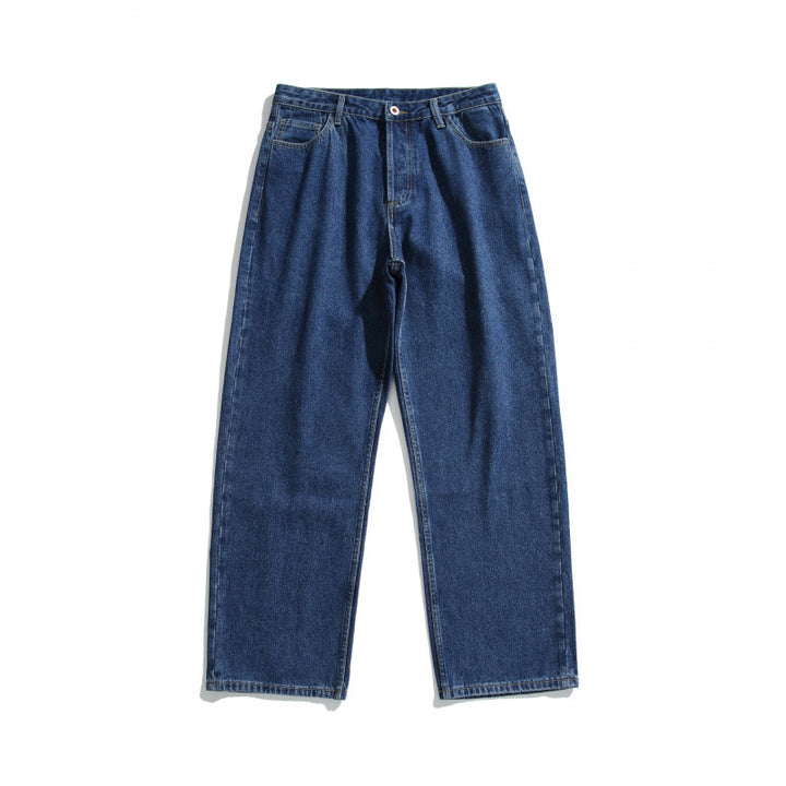 Men's loose-fitting denim jeans in relaxed fit with high waist and straight leg Mune Fashion