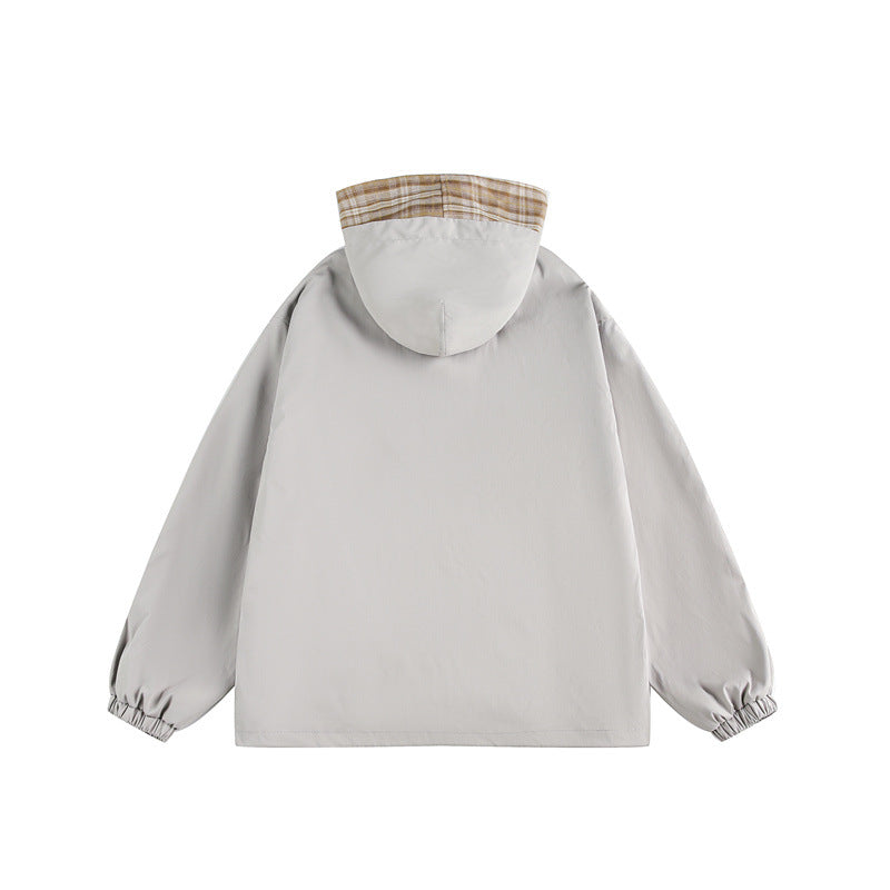 Unisex Two-Layer Hoodie with Checked Inner Placket and Elastic Cuffs Mune Fashion