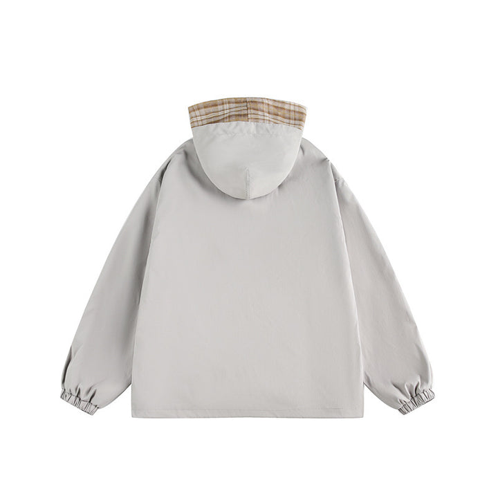 Unisex Two-Layer Hoodie with Checked Inner Placket and Elastic Cuffs Mune Fashion