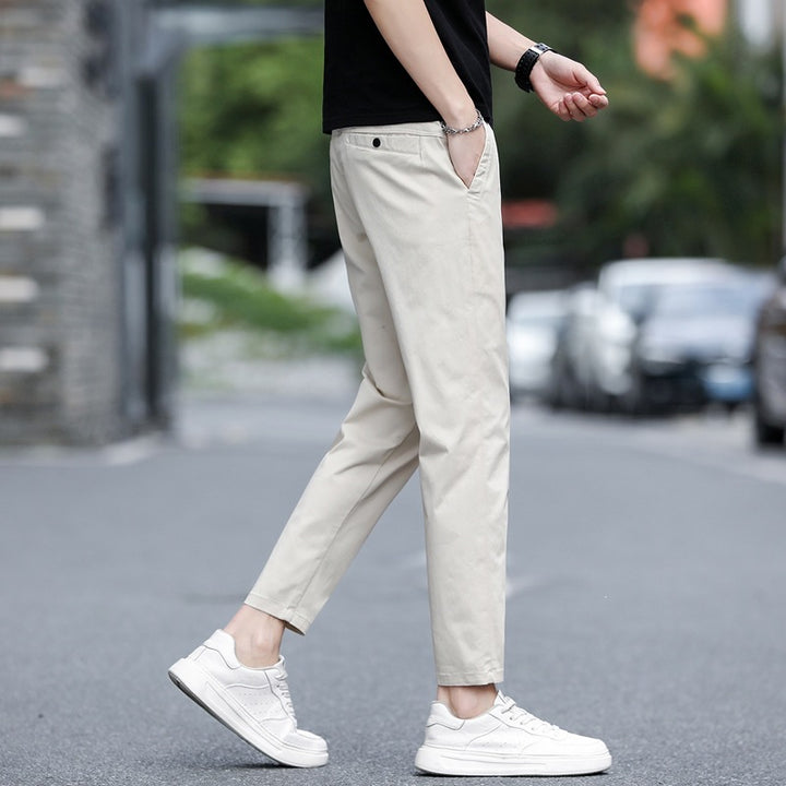 Men's Fashion Chino Pants with Elastic Waistband Mune Fashion