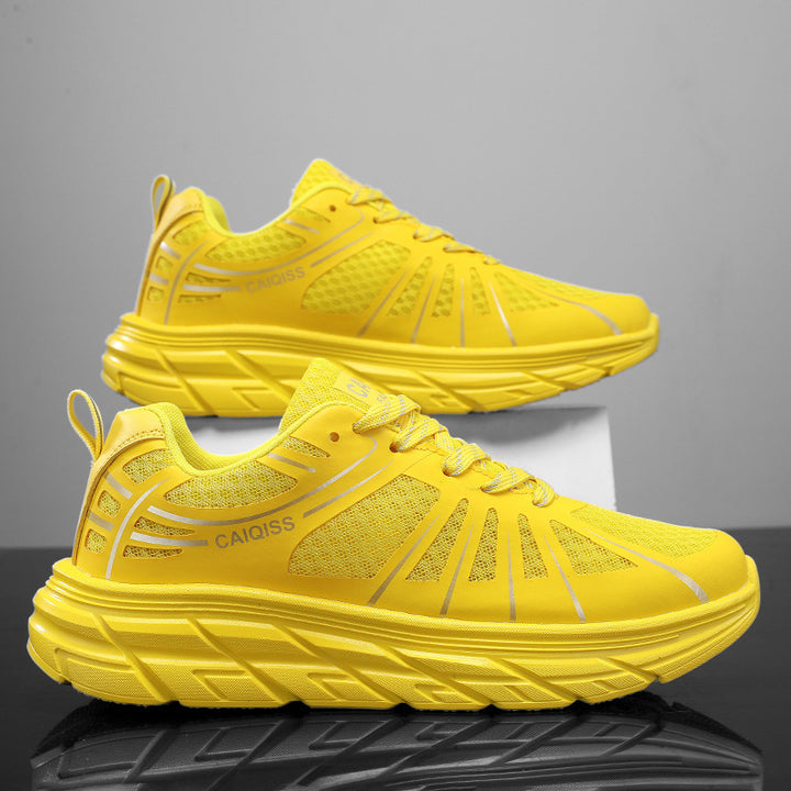 Men's stability running shoes with wedge-shaped energy return sole and seamless mesh upper Mune Fashion
