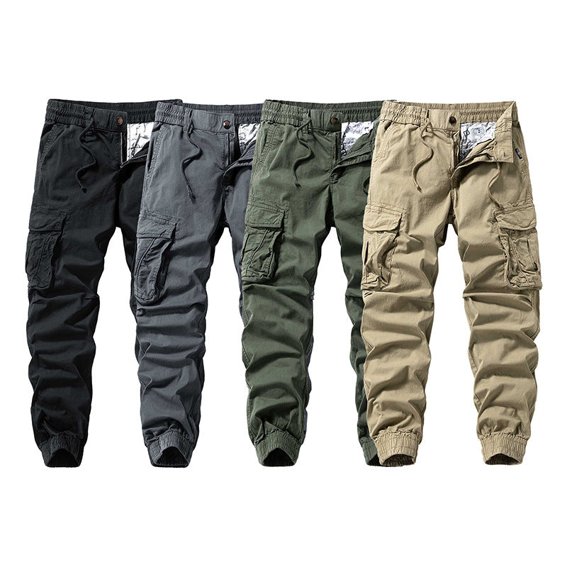 Herren Baumwoll‑Canvas Cargo‑Jogger mit elastischem Bund, Multifachtaschen und gerippten Knöchelabschlüssen Mune Fashion