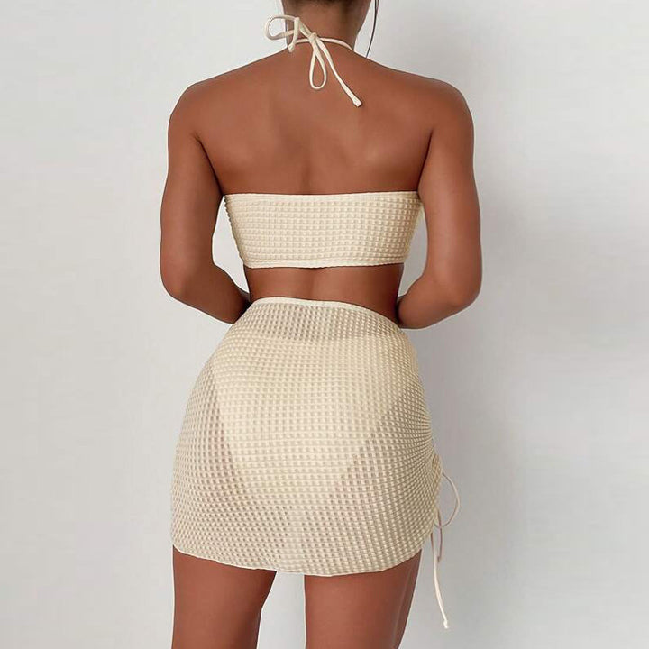 Women's bandeau bikini with sexy wrap skirt Mune Fashion