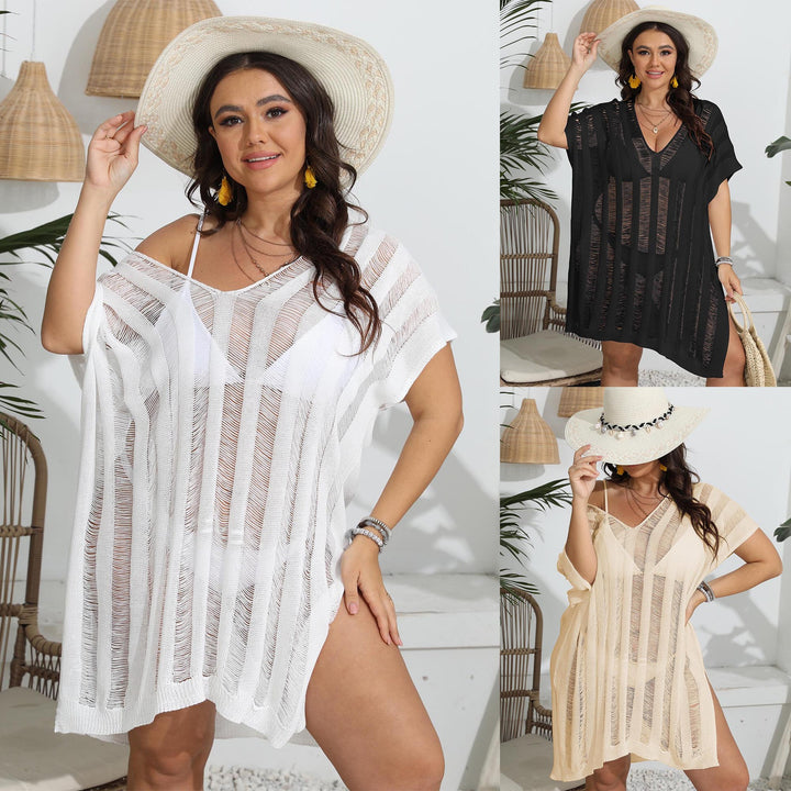 Women's airy beach kaftan with a fine striped pattern Mune Fashion