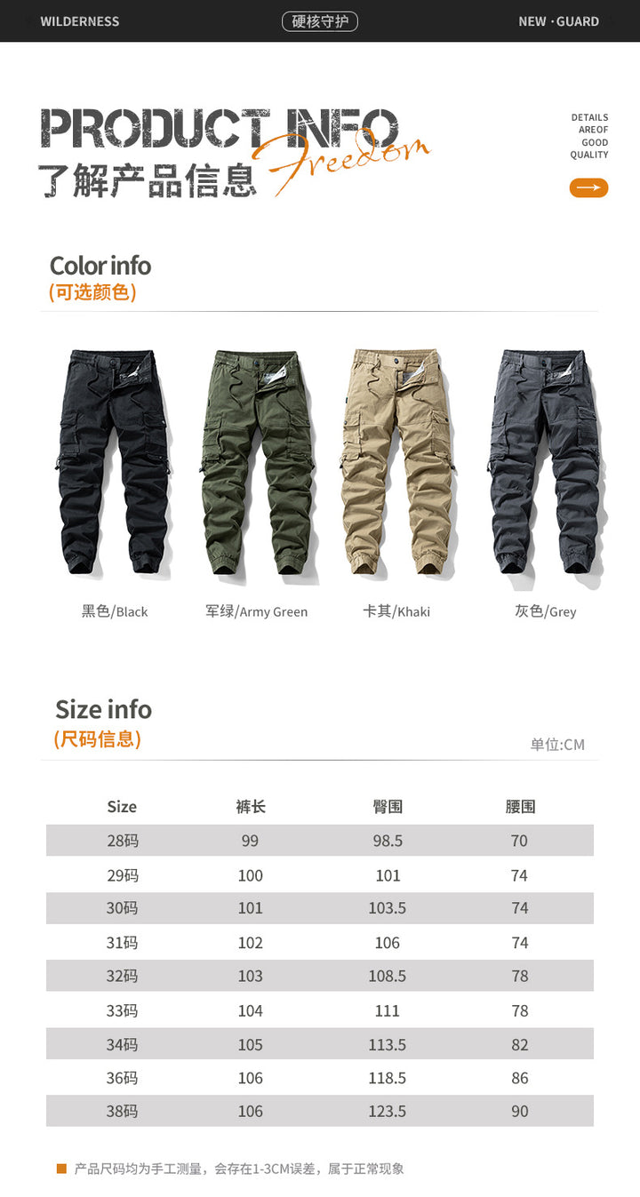 Men's Tactical Utility Cargo Pants in Jogger Cut with Reinforced Knees, Elastic Comfort Waistband and Organizer Pockets Mune Fashion
