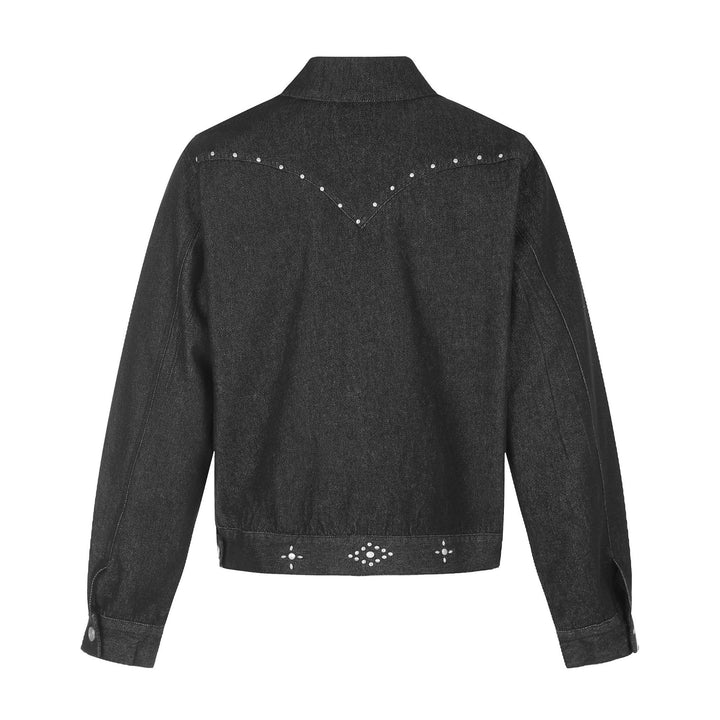 Ladies short-cut western-inspired blouson jacket with stud application Mune Fashion