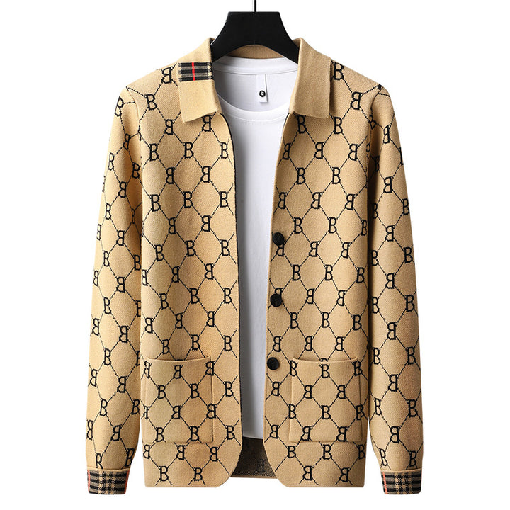 Men's Fashionable Cardigan with Textured Pattern Mune Fashion