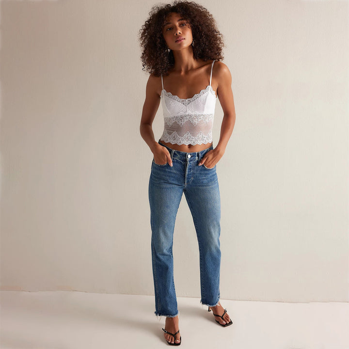 Women's Lace Crop Top and Shorts Set Mune Fashion