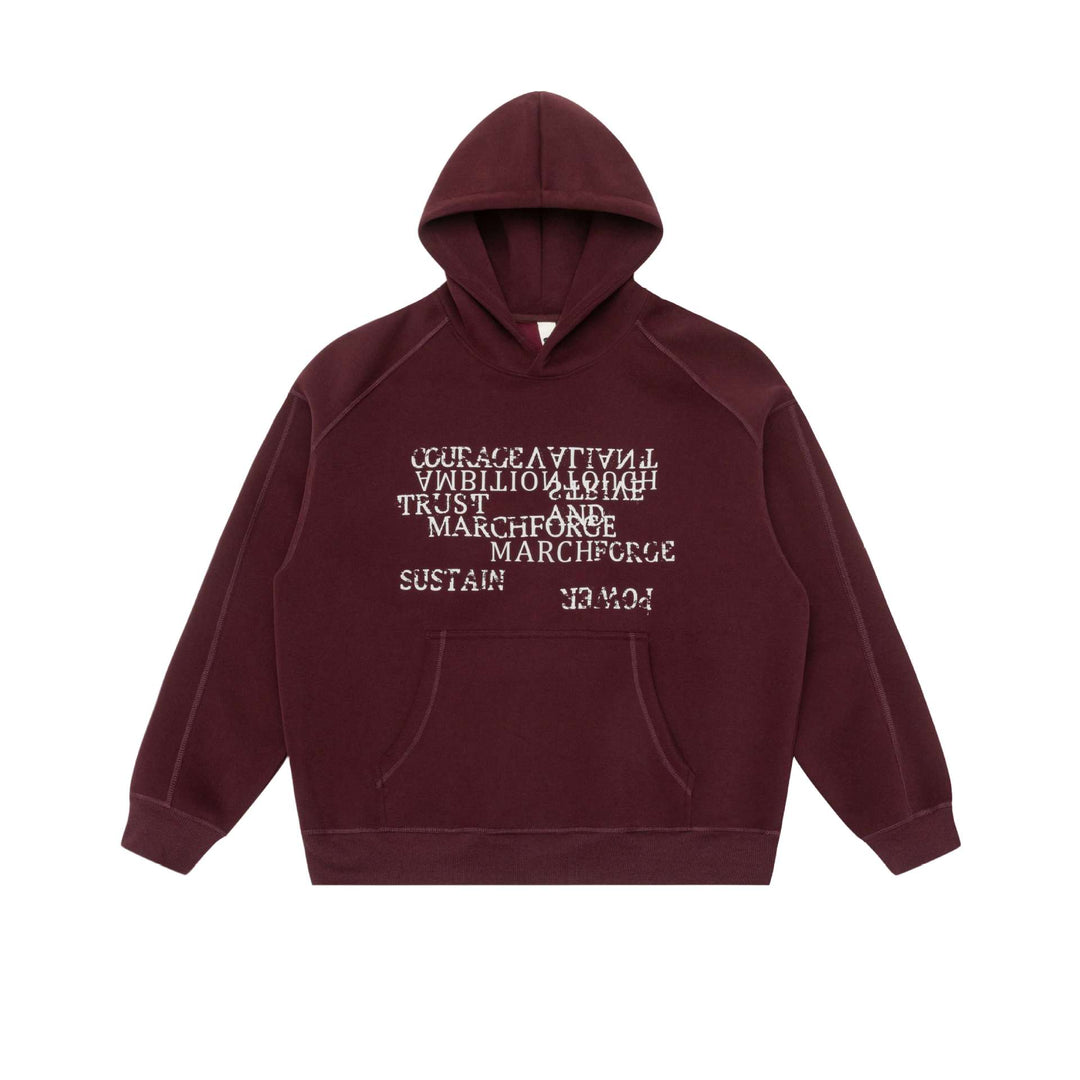 Unisex Oversize Hoodie with raglan sleeves, kangaroo pocket and offset typo print Mune Fashion