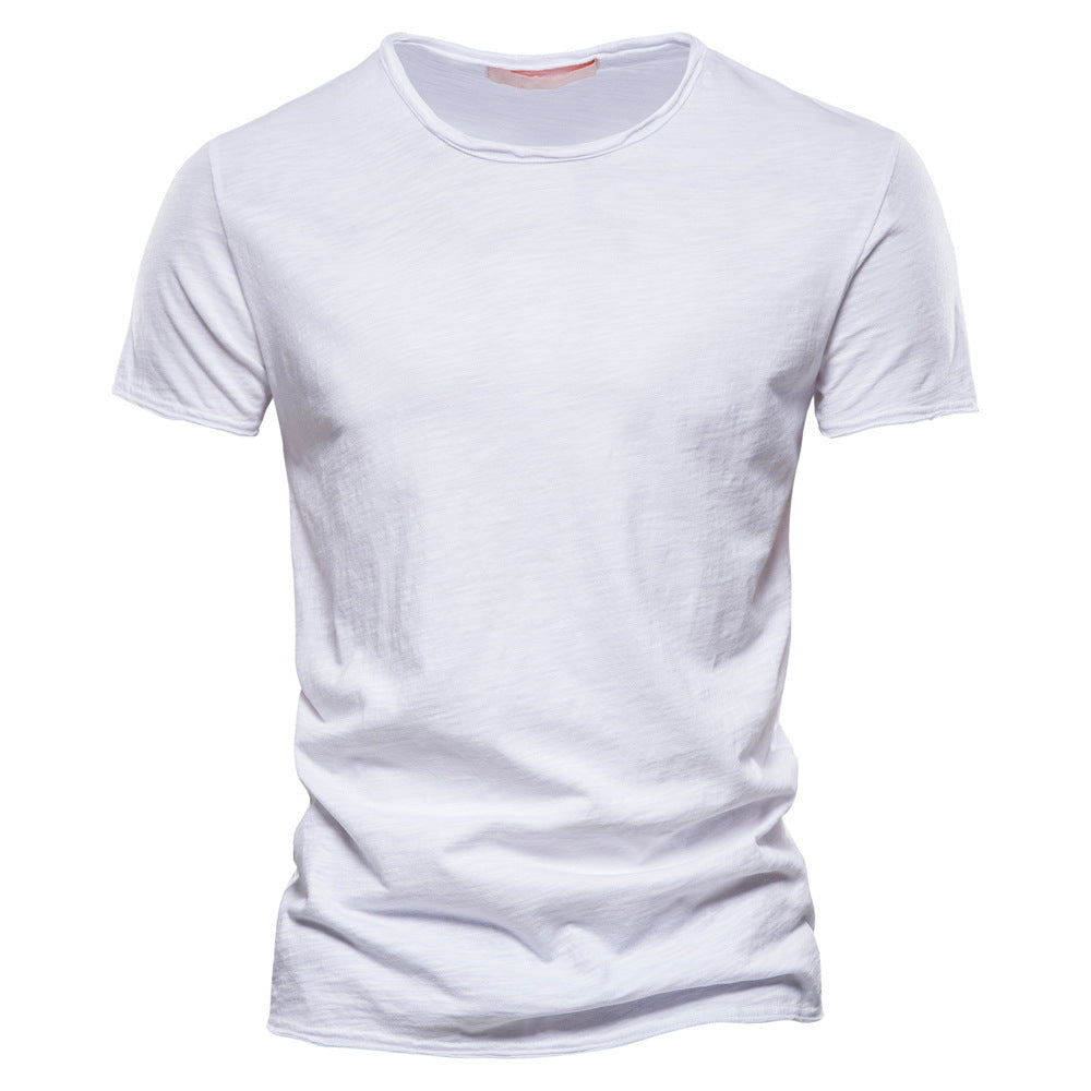 Men's light cotton jersey short-sleeve shirt with V-neck and slim fit Mune Fashion