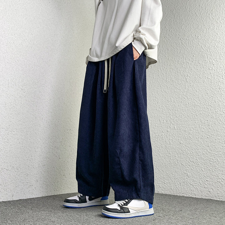 Unisex Extra wide cut cord lounge pants with drawstring and elastic cuffs Mune Fashion