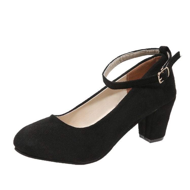 Ladies nan Suede Comfort Pumps with cushioned footbed and adjustable ankle strap Mune Fashion