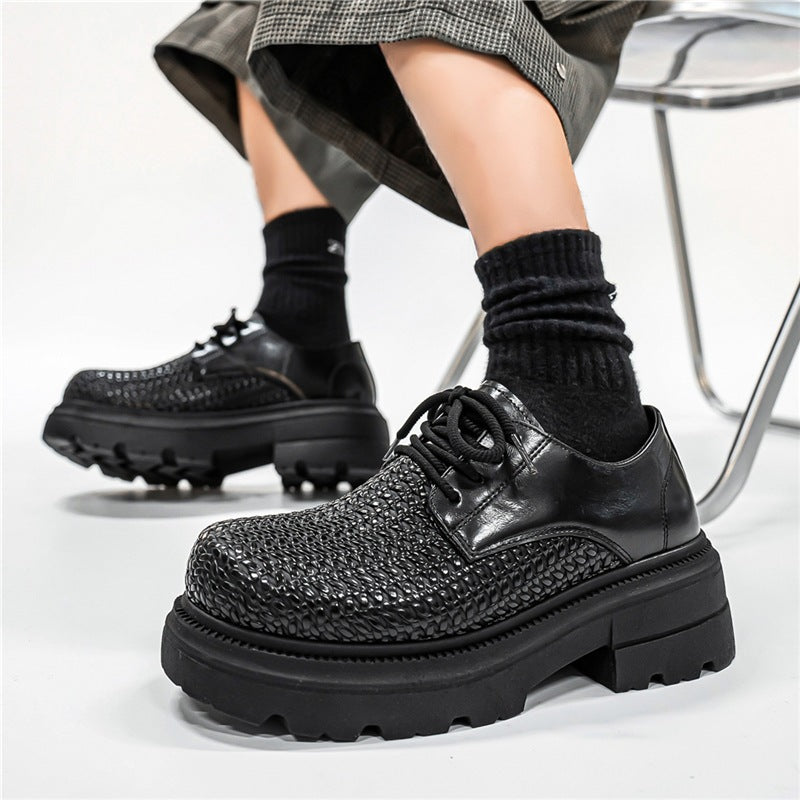 Women's woven platform derby shoes with a sturdy outsole, breathable woven upper and padded comfort insole Mune Fashion