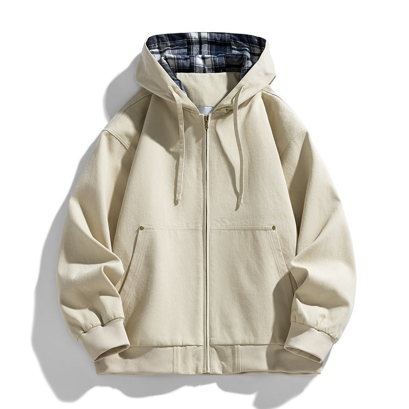 Men's sporty hooded jacket with fleece lining Mune Fashion