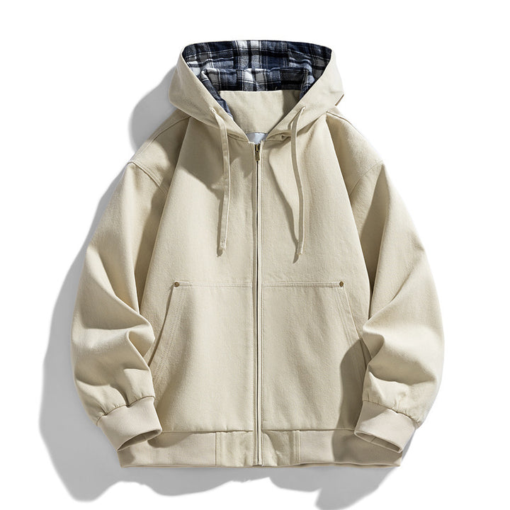 Men's sporty hooded jacket with fleece lining Mune Fashion
