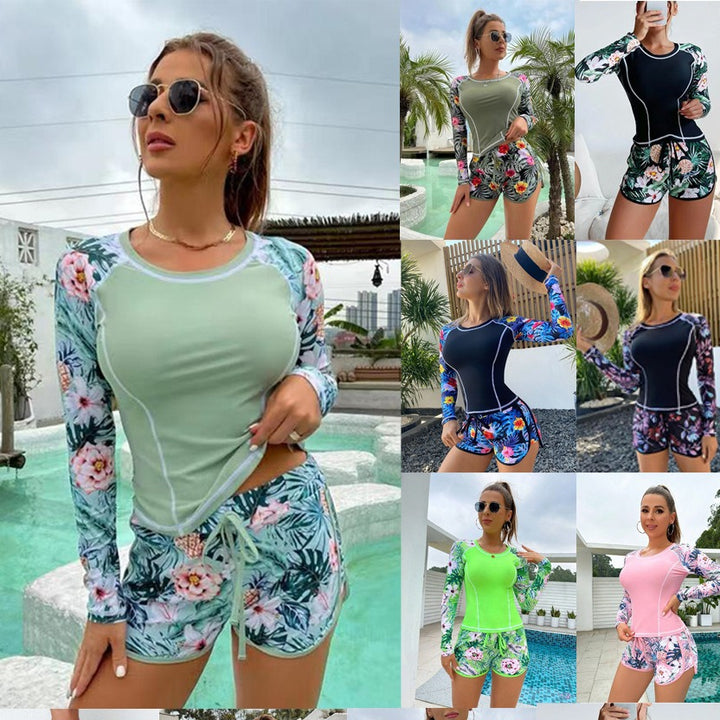 Women's Long Sleeve Surf Shirt and Shorts Set Mune Fashion