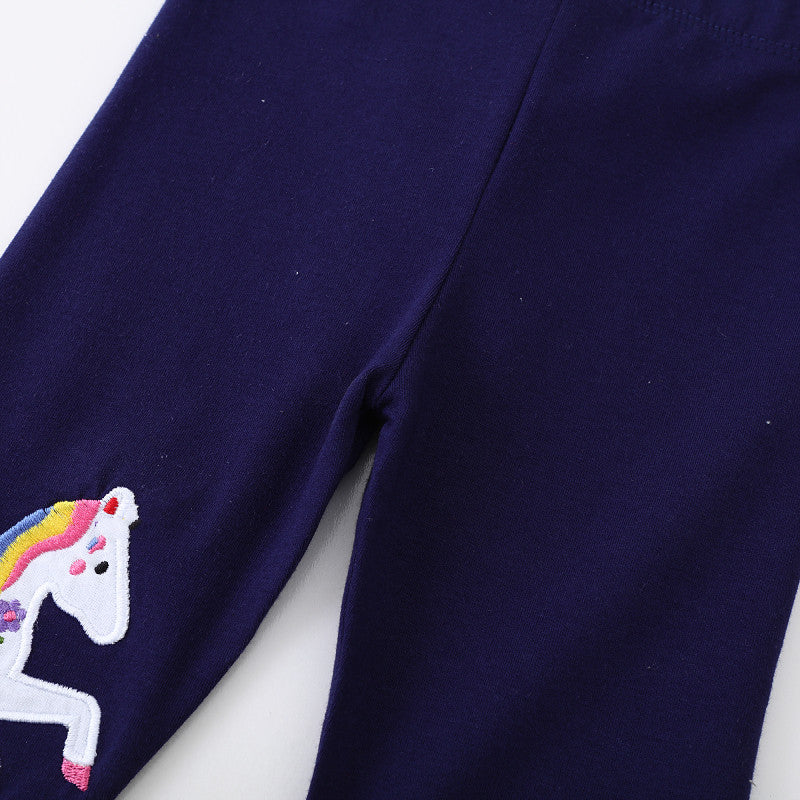 Girl leggings with colorful unicorn appliqués Mune Fashion