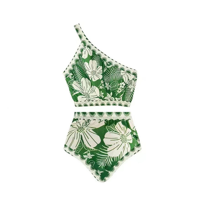 Women's bikini set with asymmetrical top and floral details Mune Fashion