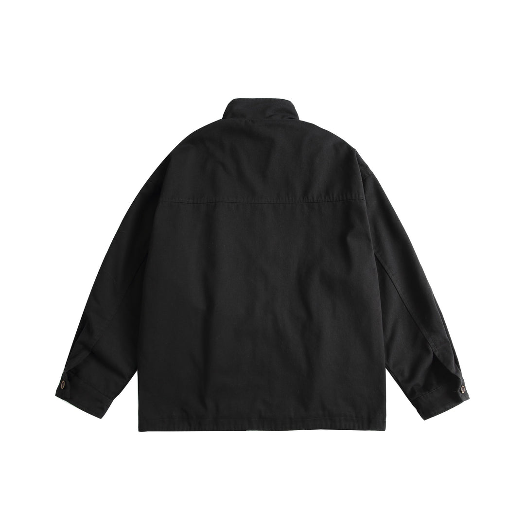 Unisex Oversized Canvas-Field Jacket with Drawstring, Funnel Collar and Utility Pockets Mune Fashion