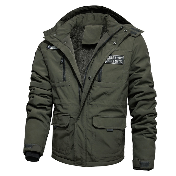 Men's water-repellent utility parka with teddy lining, hood, and multifunction pockets Mune Fashion