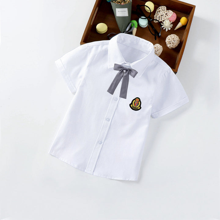 Boys elegant short-sleeved blouse with bow Mune Fashion