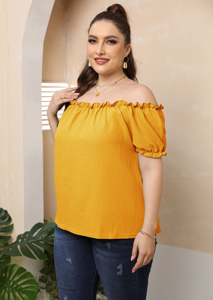 Women Off-Shoulder Top with Ruffle Mune Fashion