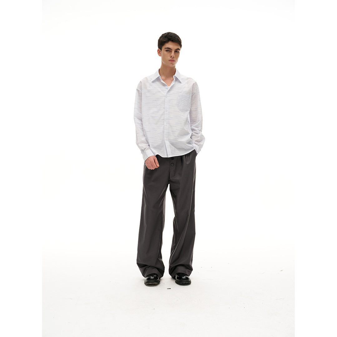 Unisex Loose-fitting oversized shirt made of lightweight cotton blend with Kent collar and chest pocket Mune Fashion