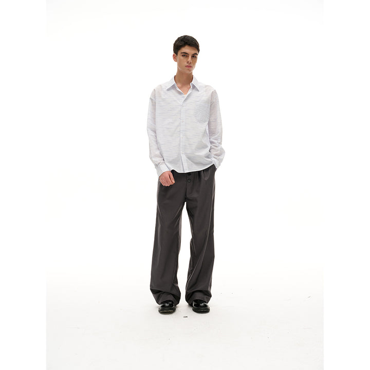 Unisex Loose-fitting oversized shirt made of lightweight cotton blend with Kent collar and chest pocket Mune Fashion