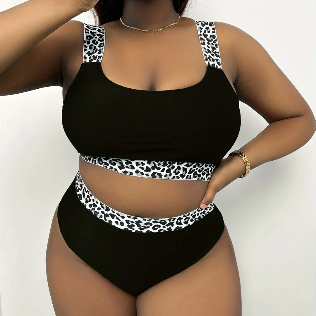 Women's High-Cut Bikini Set with Trendy Animal Print Mune Fashion