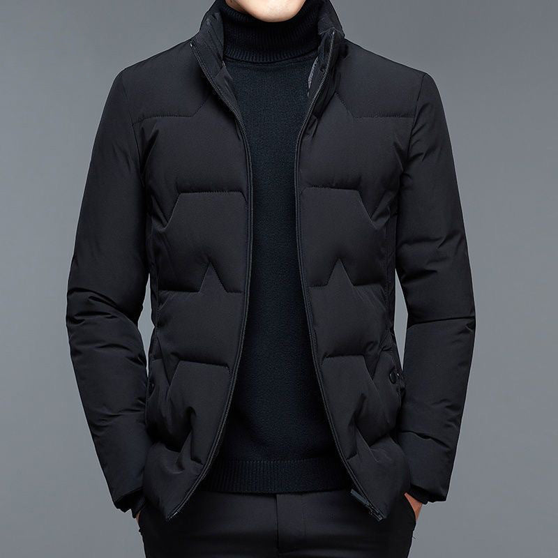 Men's padded stand-up collar jacket with water-repellent surface and zippered pockets Mune Fashion