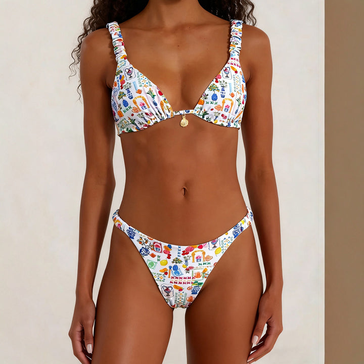 Women's Triangle Bikini with Decorative Ruffles Mune Fashion