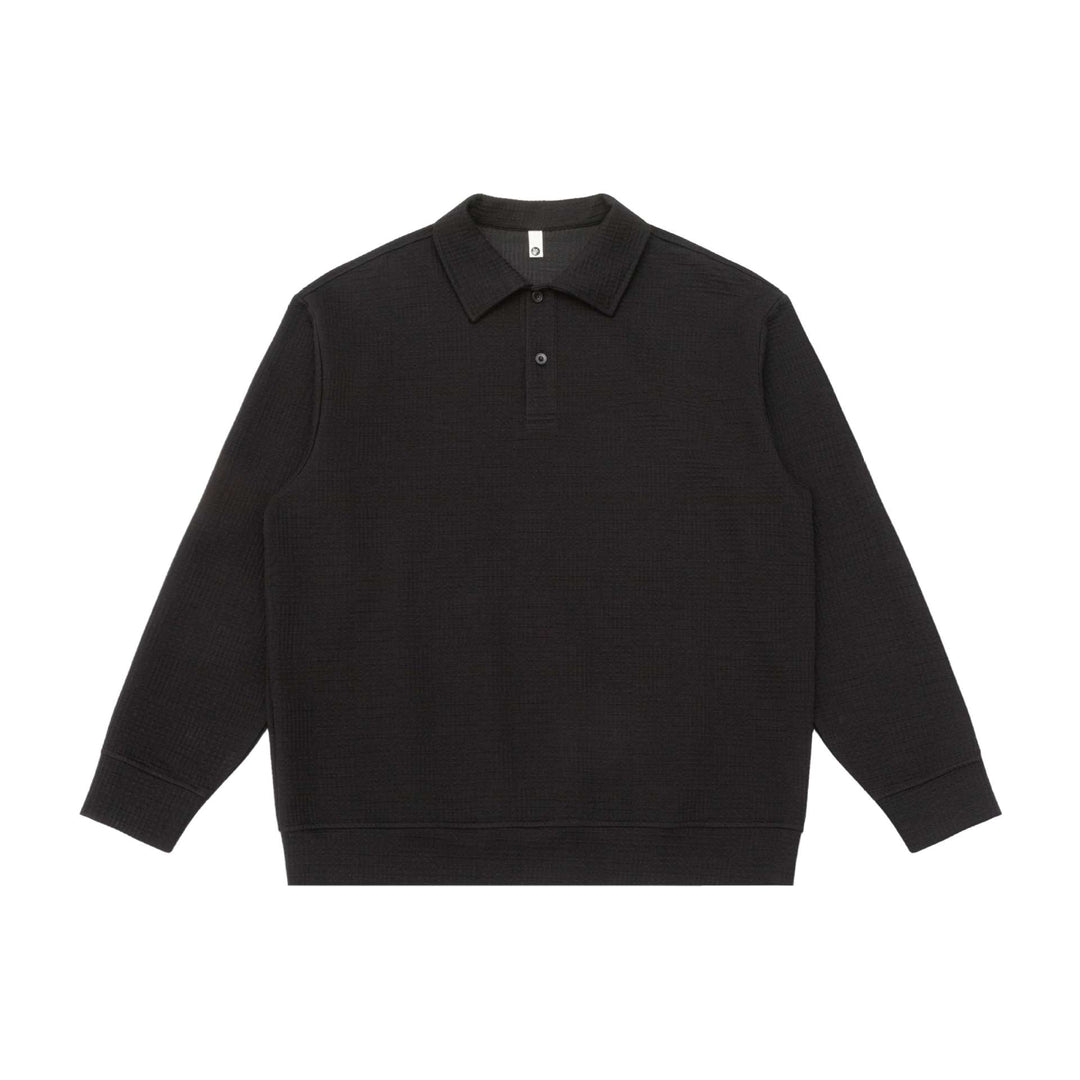 Unisex Waffle Knit Polo Shirt with Polo Collar and Half Button Placket Mune Fashion
