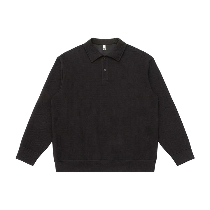 Unisex Waffle Knit Polo Shirt with Polo Collar and Half Button Placket Mune Fashion