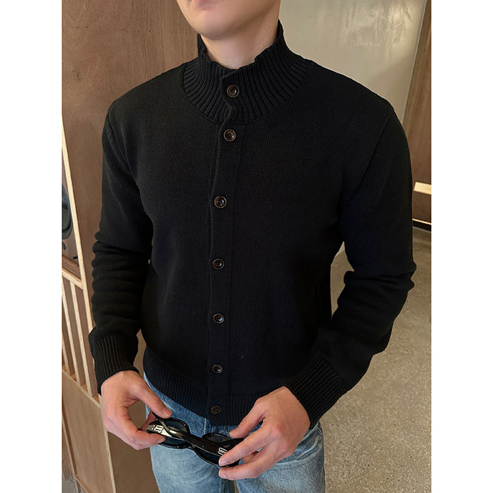 Men's cardigan with stand-up collar and button placket Mune Fashion