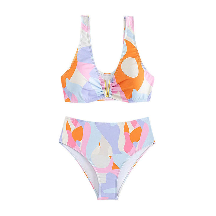 Women's bikini set with fashionable V-neckline and high waist cut Mune Fashion